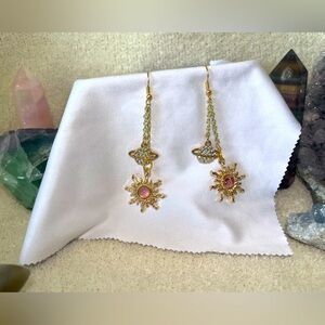 Pink Dangle Space Earrings